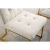 NicBex 2-piece Set Dining Chair Modern Upholstered Linen Fabric Side Chair with Tufted Button Back and Gold Metal Legs for Dining Room - 4 of 4