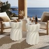Outdoor Side Table: Contemporary Lightweight Concrete Accent Side Table Patio Side End Table for Living Room, Garden, Hourglass, Graphite-Like White - 4 of 4