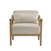 Okak Modern Natural Style Upholstered Armchair with Solid Wood Frame,Reading Leisure Chair for Living Rooms,Relaxation Areas - 3 of 4
