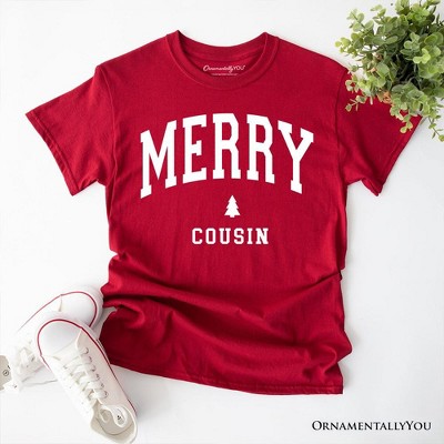 Merry Cousin Retro Christmas T-Shirt, Matching Family Holiday Tee | OrnamentallyYou