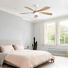 Wanze of Ocean 52 in. Modern Indoor White Wood Grain Brown ABS Blades 3-SizeDownrod Mount Ceiling Fan with 3-Color LED Dimmable Light - 2 of 4