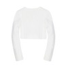 Hope & Henry Girls' Organic Cropped Milano Stitch Dressy Cardigan, Soft White Scallop Edge, 18-24 Months - 3 of 4