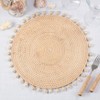Saro Lifestyle Seaside Splendor Shell Rattan Placemat (Set of 4), Beige, 15"x15" - 4 of 4