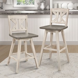 NicBex Dining Chairs Set of 2 Counter Height Chairs Black X-Back 360-degree Swivel Chair for Kitchen, Home Bar - 1 of 4