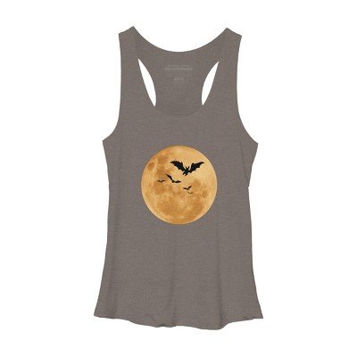 Women's Design By Humans Halloween - Moon By MonkeyStore Racerback Tank Top