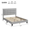 Modern Upholstered Platform Bed with Button Tufted Headboard - 2 of 4