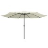 vidaXL Garden Parasol Sand White Polyester, Metal Large - 2 of 4