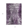 Eggplant Purple And Lavender Abstract Washable Indoor Outdoor Area Rug - 3 of 4