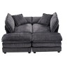 PAGED Corduroy Sofa Comfy Deep Seat Couch with 2 Back Pillows, 2 Toss Pillows and 2 Ottoman for Living Room, Home Office - 3 of 4