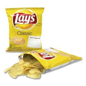 Lay's Regular Potato Chips, Classic Flavor - Case of 50 - 1 oz - 1 of 1