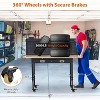 60" x 22" Adjustable Height Workbench – Heavy Duty Rubber Wood Top, 2000 lbs Capacity, Tool Storage, Drawer, Pegboard, Power Outlets, Lockable Wheels - 4 of 4