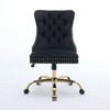 TIRAMISUBEST Modern Velvet Tufted Button Task Chair, Upholstered Swivel Desk/ Office Chair with Nailhead Trim, 1-Piece - 4 of 4