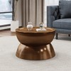 24.25" Iron Hourglass Coffee Table with Hammered Texture and Brushed Antique Finish for Living Room, Lounge, or Apartment - 4 of 4
