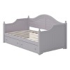 Sapphtopaz Twin Size Daybed with 2 Storage Drawers Wooden Platform Bed Frame with Handrail and Slats Support, Beds for Apartment, Bedroom - 4 of 4