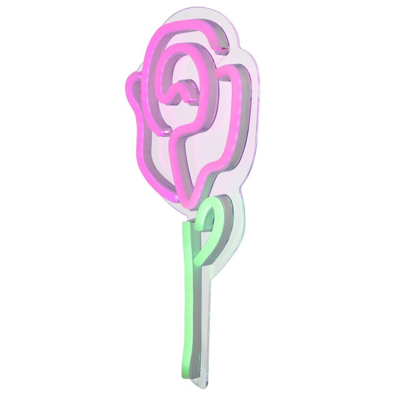 Northlight 15" LED Neon Style Rose Wall Sign, 4 of 5