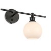 Elegant Lighting Collier 1 light Black and Frosted white glass right Wall sconce - 3 of 4
