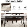 Vynxaria 62.99" Modern Artificial Stone White Straight Edge Black Metal Leg Dining Table-Can Accommodate 6 People(Dining Table Only) - 4 of 4