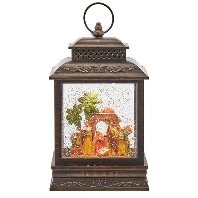 Kurt Adler 10.6-Inch Battery-Operated Lit Nativity Swirl Water Lantern