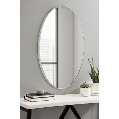 Zayda 24x36 Silver Aluminum Oval Bathroom Mirror