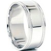 Pompeii3 Double Milgrain Inlay Comfort Fit Wedding Band 10K White Gold - 2 of 4