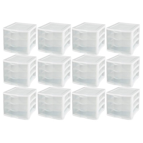 Clear 3 Drawer Storage Box, Small 8.5 X 7.25 X 6.875 2073 Clear