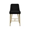 Meridian Furniture,Owen Black Velvet Stool, Set of 2 - 3 of 4