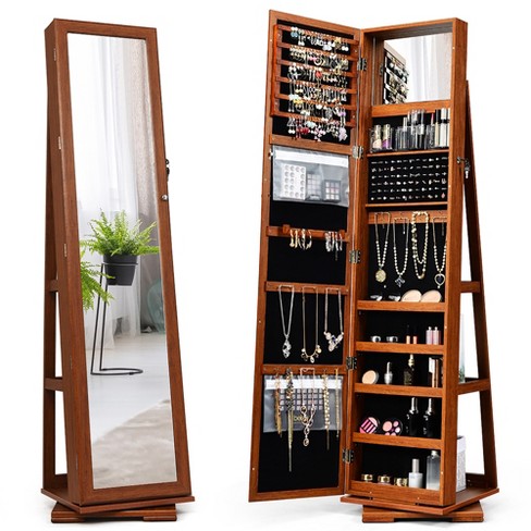 Best Choice Products 360 Swivel Standing Mirrored Jewelry Cabinet