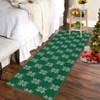 Coolmee Christmas Living Room Area Rug Machine Washable Rugs Carpet Indoor Door Mat Non-Slip Snowflake Rug for Bedroom Kitchen Green - 4 of 4