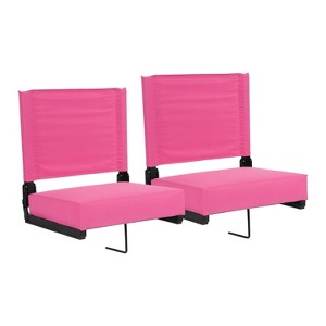 Emma and Oliver Set of 2 500 lb. Rated Lightweight Stadium Chair with Ultra-Padded Seat - 1 of 4