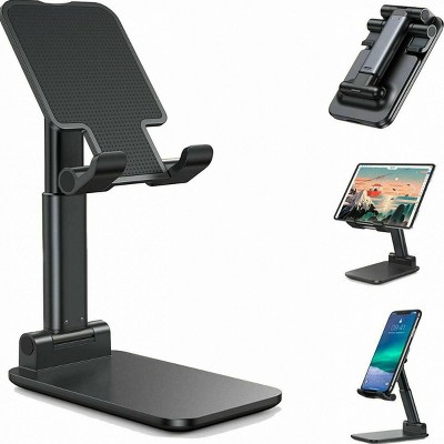 Boersma Adjustable Aluminum Cell Phone & Tablet Stand – Foldable Desktop Holder with Anti-Slip Base , Compatible with All Smartphones and Tablets