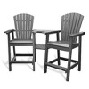 Outdoor Recycled Poly Adirondack Barstools with Connecting Tray, Tall Adirondack Chairs Bar Chairs for Deck, Patio Bar Stool Chair  Set of 2 - 3 of 4