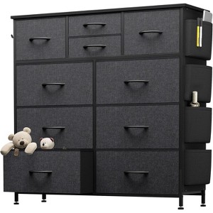 TUYOHW 10-Drawer Storage Dresser with Side Pockets and Hooks,Fabric Chest Organizer with Wood Top,Storage Tower for Bedroom,Closet & Entryway - 1 of 1