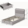 Twin Bed Frames, Storage Headboard & Drawers, Wooden Twin Frame for Kids, Soft Storage Bed, Space-Saving, Children's Bedroom Furniture - 2 of 4