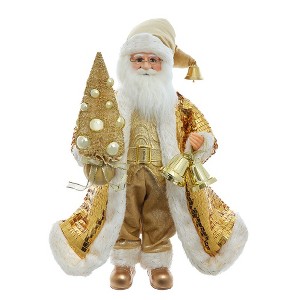 Kurt Adler 18-Inch KSA Kringle Standing Gold Santa with Tree - 1 of 4