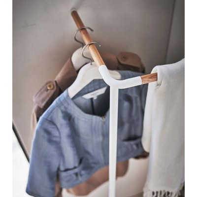 Black Steel and Wood Wall Mounted Coat Rack