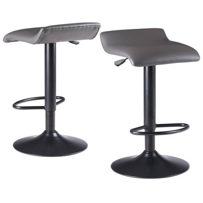 Holly Air Lift Adjustable Stool L Shape Backrest Espresso/Black - Winsome