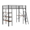 TIRAMISUBEST Twin Size Loft Bed with Storage Shelves and Bulit-in Desk, Metal Loft Bedframe with Ladder and Guardrails - 4 of 4