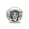 Black Bow Jewelry Sterling Silver Claddagh Bead Charm - 3 of 4