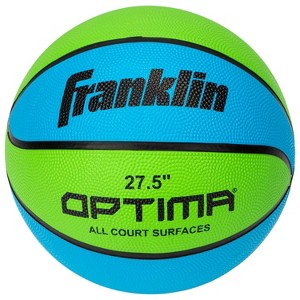 Franklin Sports Junior Optima 27.5'' Rubber Basketball - Blue/Green - 1 of 3