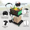 2-Tier Folding Grocery Cart with Wheels | Lightweight Rolling Utility Cart for Seniors, Foldable for Shopping, Market, Laundry & Home - 4 of 4