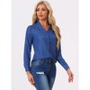 INSPIRE CHIC Women's Metallic Vintage Long Sleeve Gilding Shiny Dots Stars Top - 2 of 4