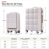 BEAFUP Luggage Sets 3 Piece, 20-inch with USB Port and front opening design, ABS Hard Shell Luggage with Spinner Wheels, Cup Holder - 3 of 4
