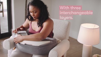 Gray Adjustable Nursing Pillow with Removable Cover