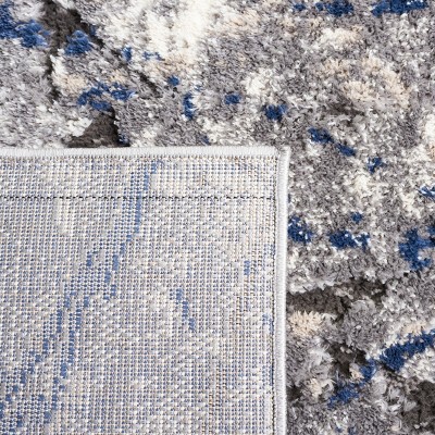 Gray Rectangular Stain-Resistant Synthetic Area Rug