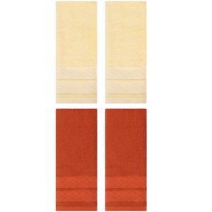 REGALWOVEN Geometry Pattern Cotton Soft Decorative Hand Towels for Bathroom 4 Pcs - 1 of 4