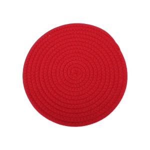 Unique Bargains Trivet Round Rope Woven Mat Cotton Non-woven Fabric 8.66"x8.66"x0.31" - 1 of 3