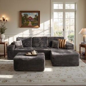XIZZI Modular Sectional Sofa Couch, L/U-Shape Upholstered Couch, Modern Minimalist Couches for Living Room, Free Combination Deep Seat Corner Couch - 1 of 4