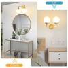 POWLIG 14.17-in 2-Light Gold Dimmable Bathroom Vanity Light with 5.9in Milk Opal Glass Globe Shade - 2 of 4