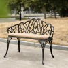Long Chair Outdoor With Cushion, Patio Benches Metal, Garden Benches For Outdoor With Floral Rose-Cuddlewood - 3 of 4