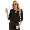 Coolmee Women's 3/4 Sleeve Cropped Coat Lightweight Notch Collar Blazer Jacket Business Casual - 4 of 4